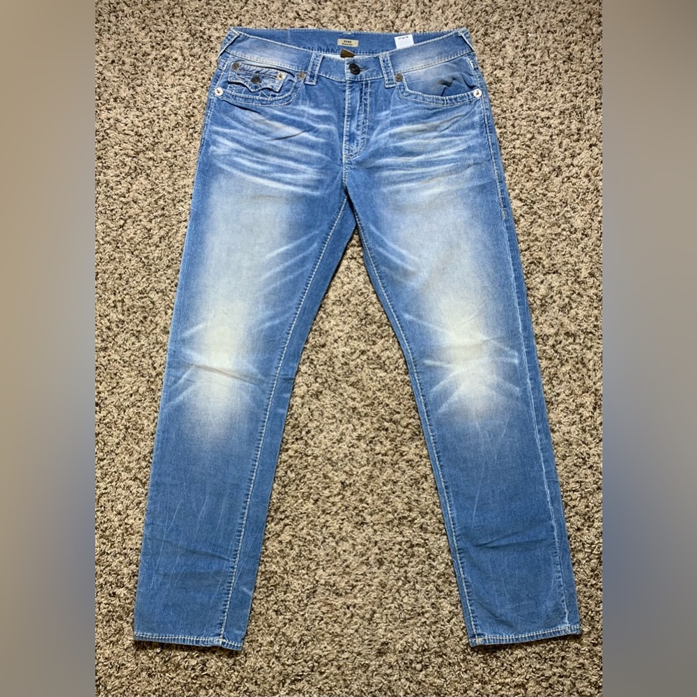 True Religion Men’s Corduroy Denim Look Relaxed Slim Fit Pants Size 36